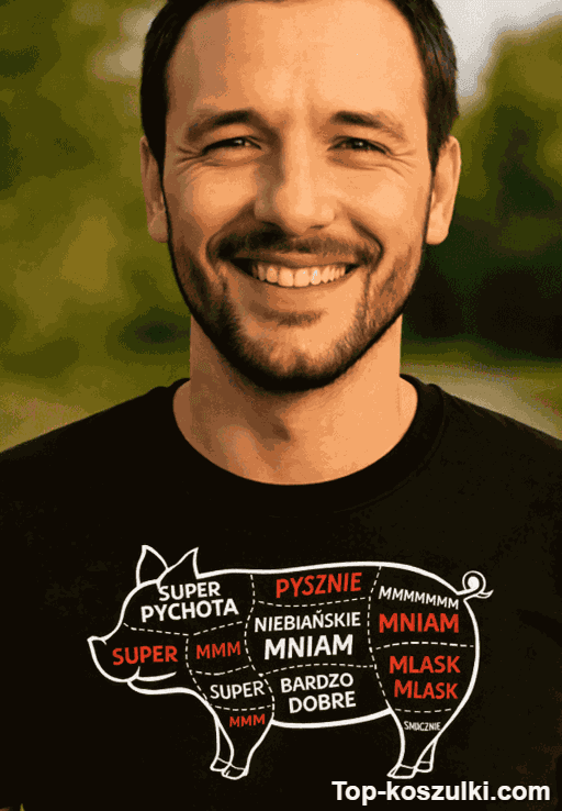 Śmieszna koszulka pyszne wyrazy mniam