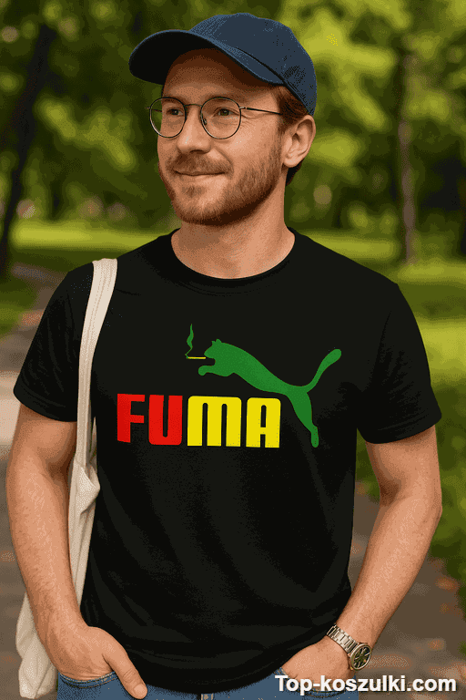 Śmieszna koszulka rasta Fuma