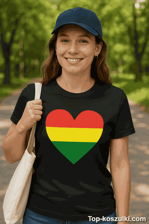 Śmieszna koszulka rasta serce