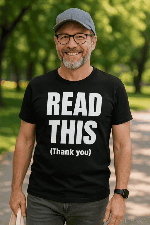 Śmieszna koszulka read this thank you