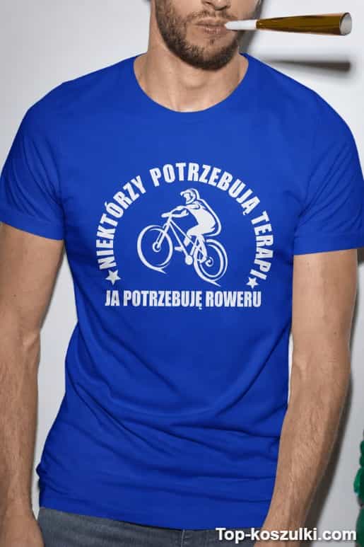 Śmieszna koszulka rower terapia