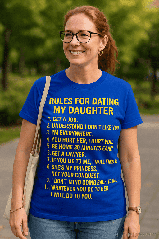Śmieszna koszulka Rules for Dating My Daughter