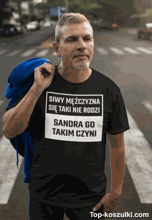 Śmieszna koszulka siwy mężczyzna z dowolnym imieniem