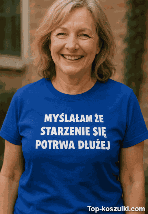 Śmieszna koszulka starzenie się potrwa dłużej