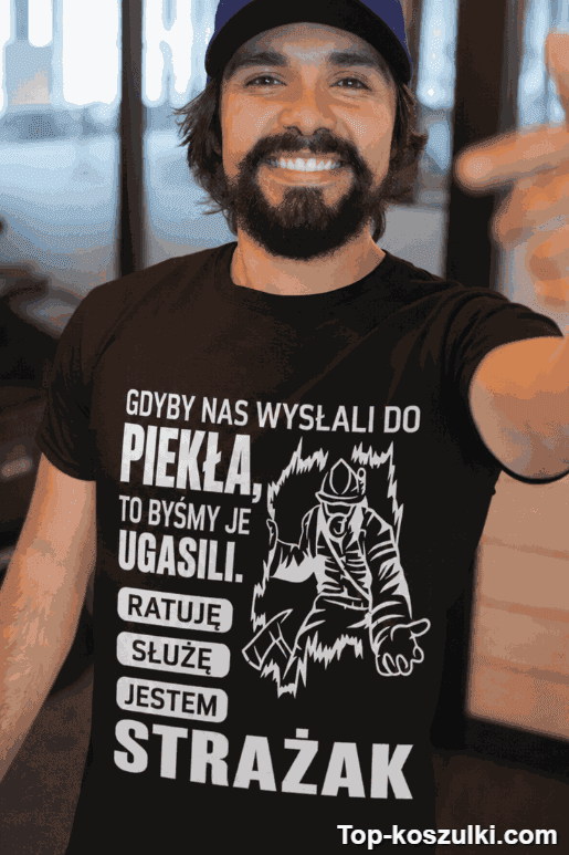 Śmieszna koszulka strażak w piekle
