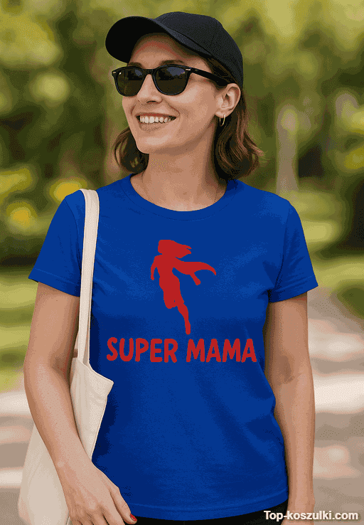 Śmieszna koszulka super mama dla mamy