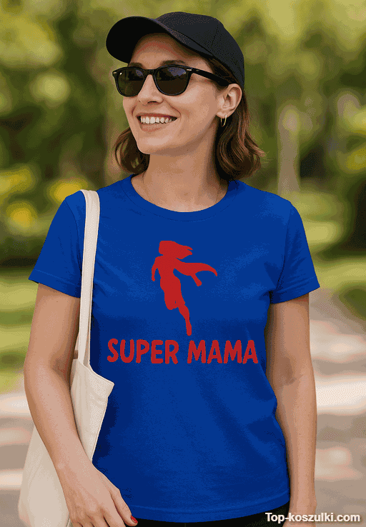 Śmieszna koszulka super mama dla mamy