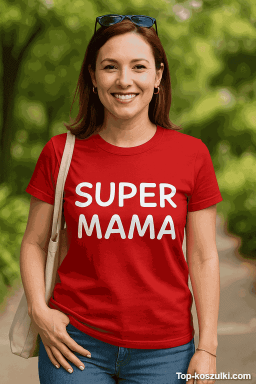 Śmieszna koszulka Super Mama