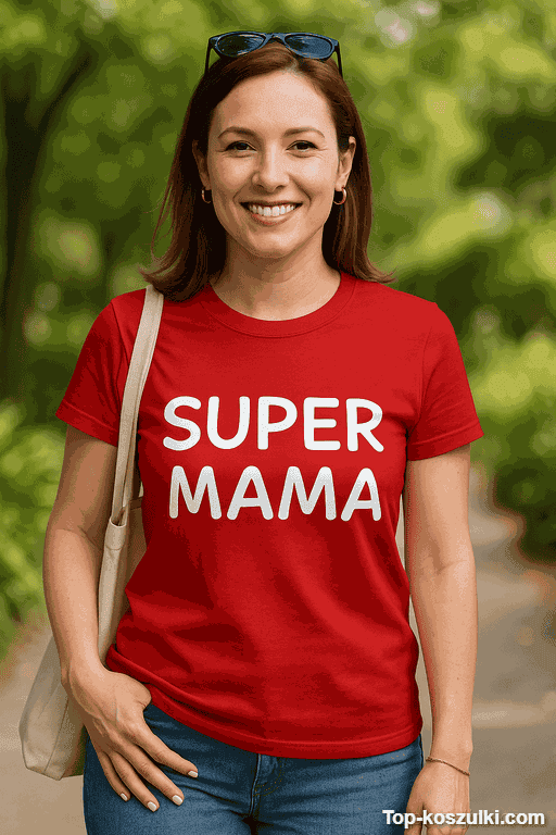 Śmieszna koszulka Super Mama