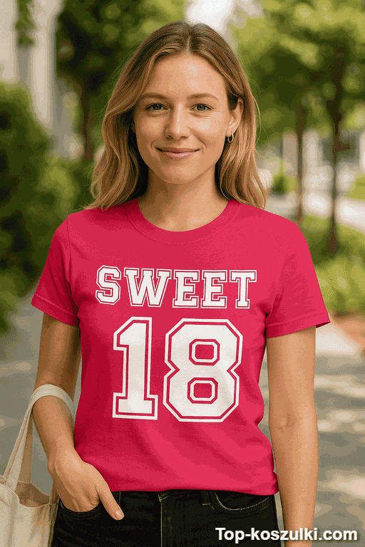 Śmieszna koszulka sweet 18