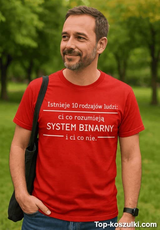 Śmieszna koszulka system binarny