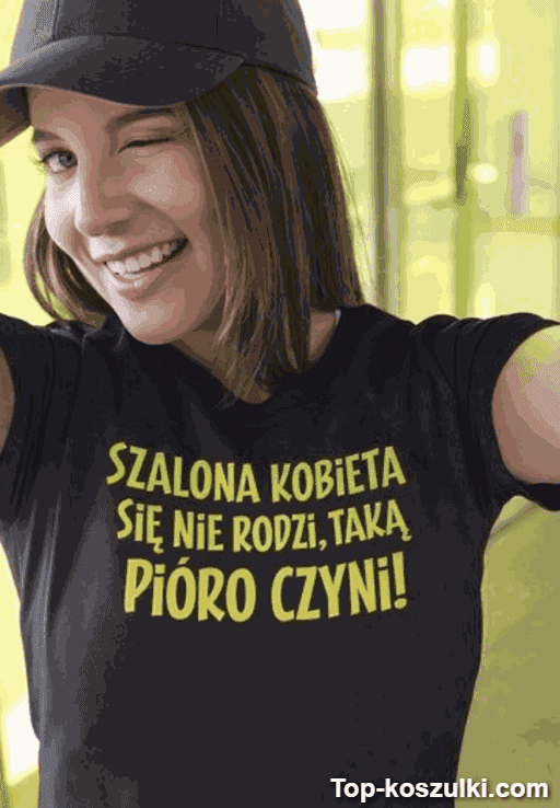 Śmieszna koszulka szalona kobieta z własnym imieniem