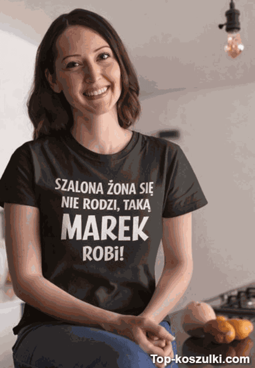 Śmieszna koszulka szalona żona z dowolnym imieniem