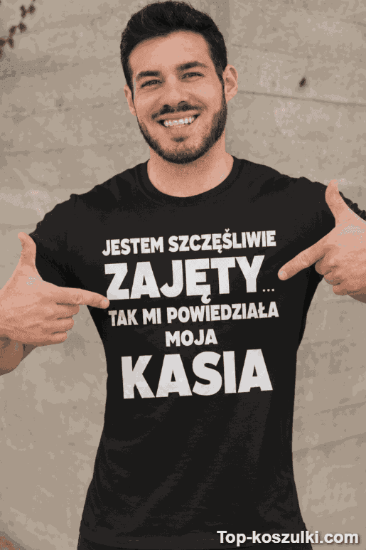 Śmieszna koszulka szczęśliwie zajęty z dowolnym imieniem