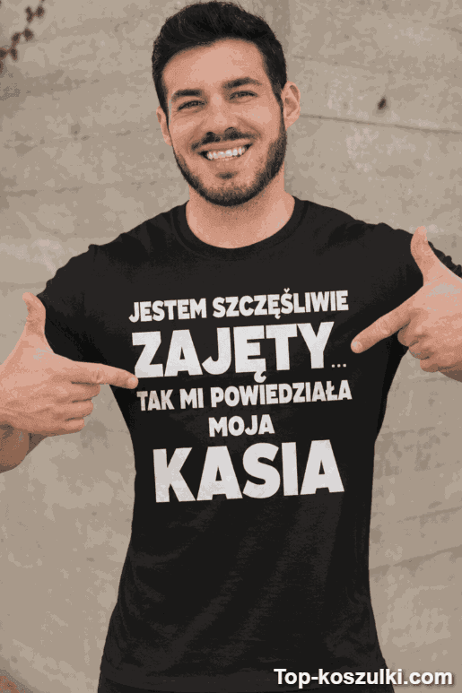Śmieszna koszulka szczęśliwie zajęty z dowolnym imieniem