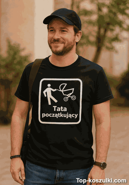 Śmieszna koszulka tata początkujący