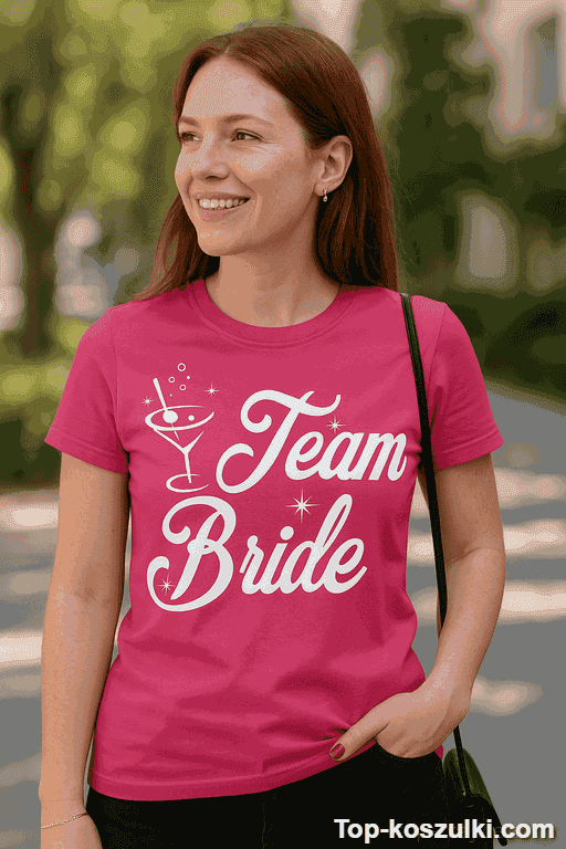 Śmieszna koszulka Team Bride kieliszek