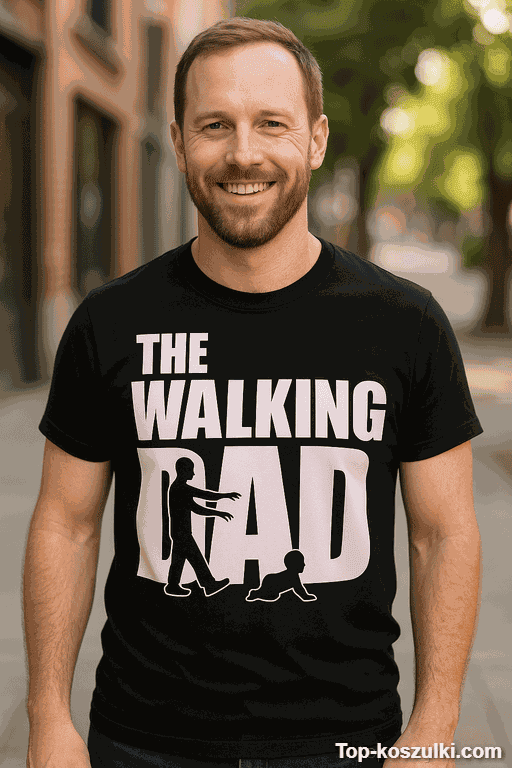 Śmieszna koszulka The Walking Dad