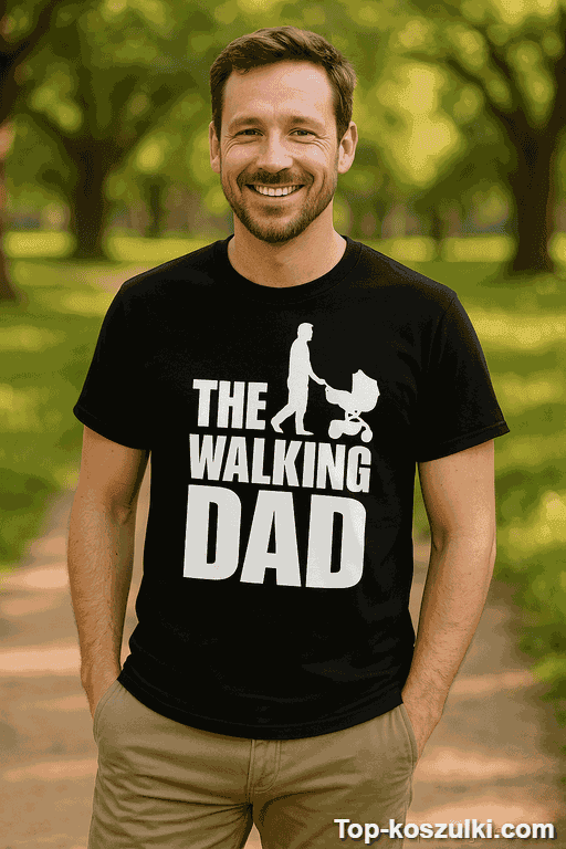 Śmieszna koszulka the walking dad 2