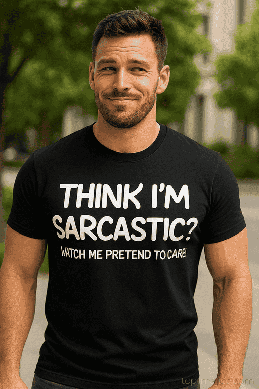 Śmieszna koszulka think I am sarcastic