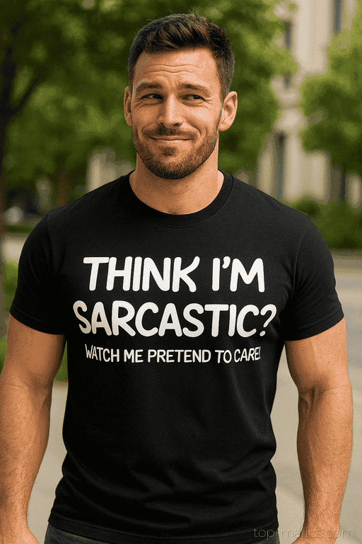Śmieszna koszulka think I am sarcastic