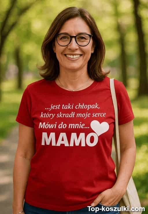 Śmieszna koszulka ukradł moje serce mamo
