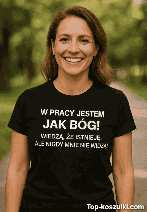 Śmieszna koszulka w pracy jestem jak bóg