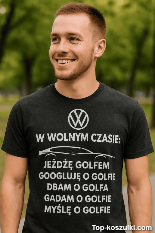 Śmieszna koszulka w wolnym czasie Golf