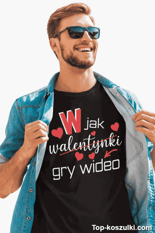 Śmieszna koszulka walentynki gry wideo
