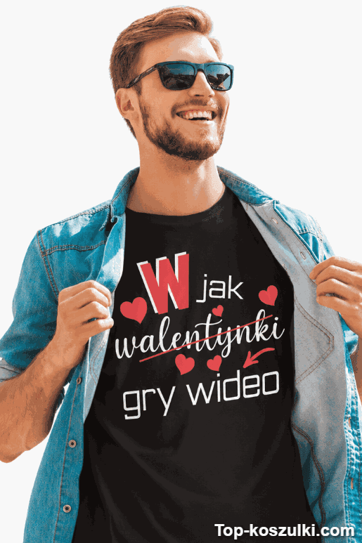 Śmieszna koszulka walentynki gry wideo