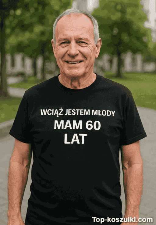 Śmieszna koszulka wciąż jestem młody 60 lat