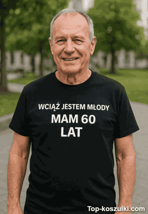 Śmieszna koszulka wciąż jestem młody 60 lat