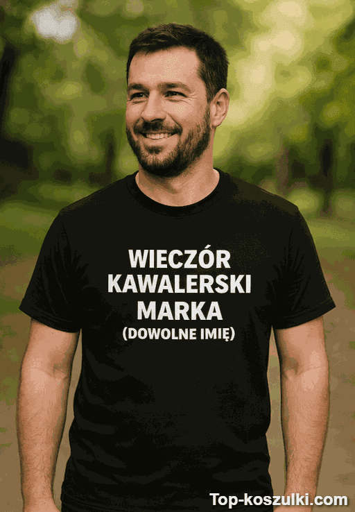 Śmieszna koszulka wieczór kawalerski z imieniem