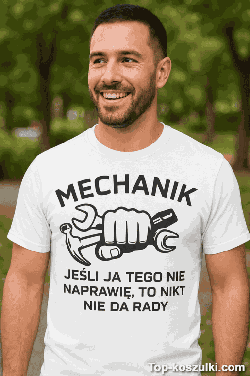 Śmieszna koszulka wszystko naprawię dowolny zawód
