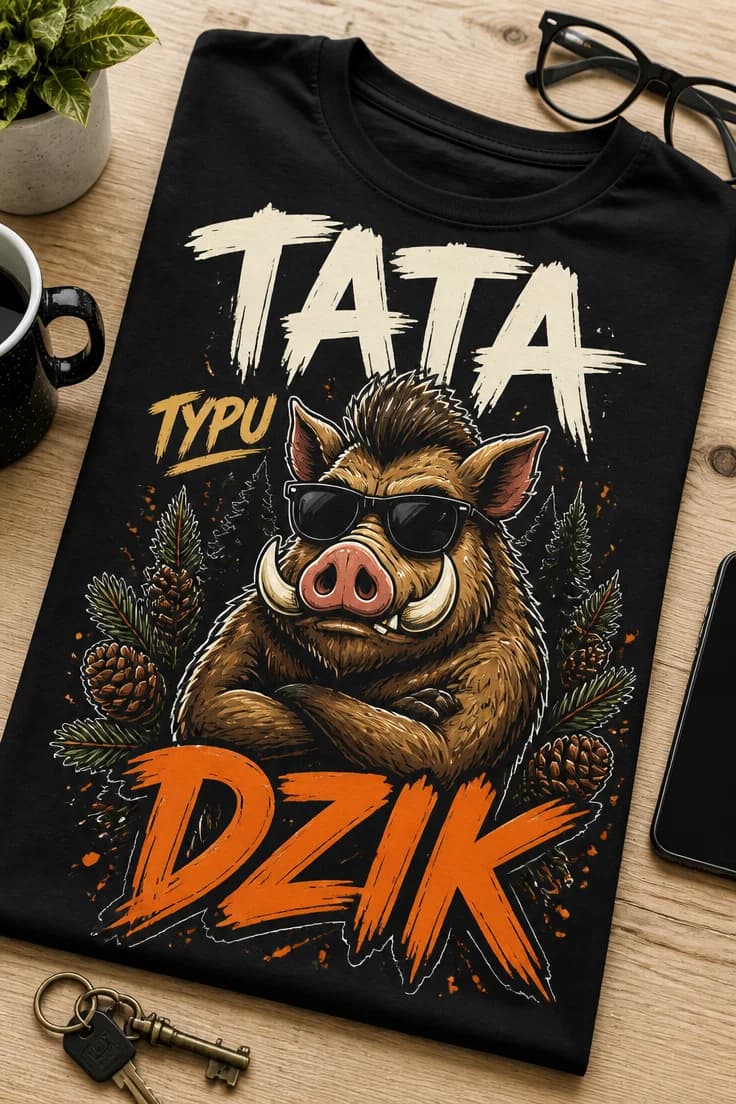 Śmieszna koszulka – Tata typu dzik