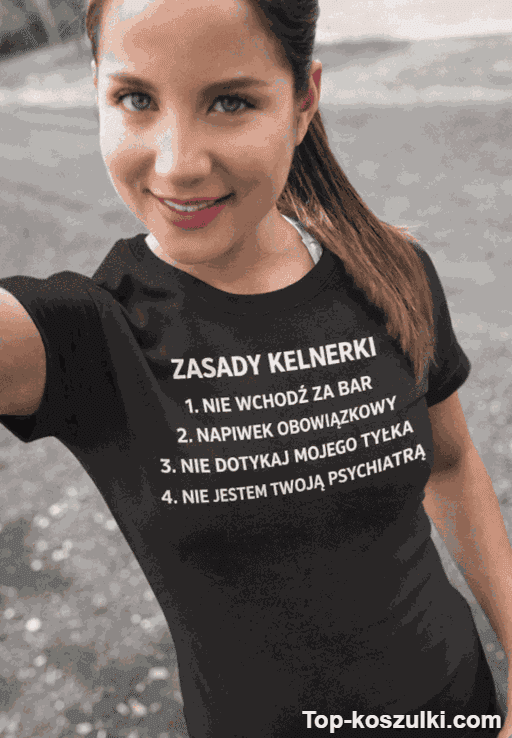Śmieszna koszulka zasady kelnerki