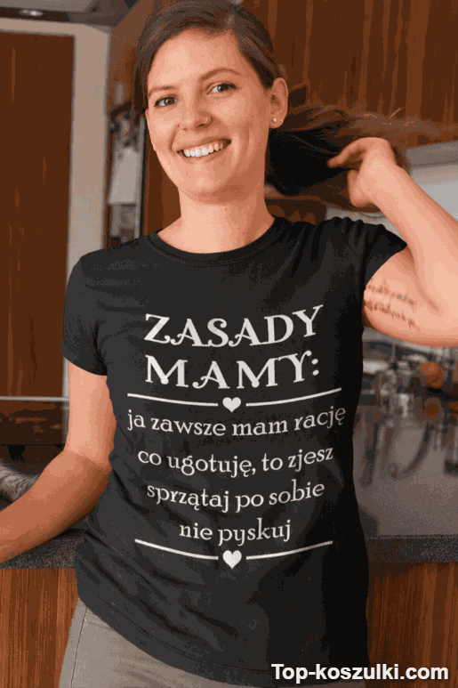 Śmieszna koszulka zasady mamy