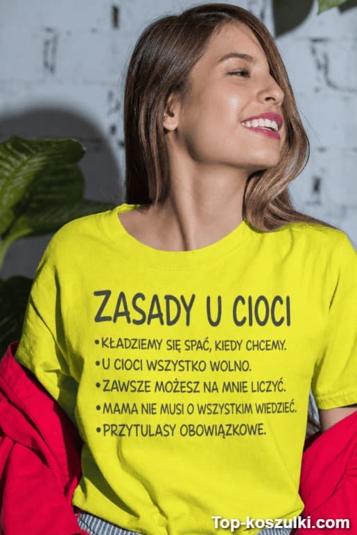 Śmieszna koszulka zasady u cioci