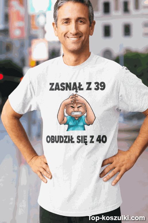 Koszulka zasnął obudził się starszy z własnym rokiem