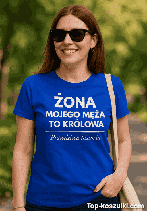 Śmieszna koszulka żona mojego męża to królowa
