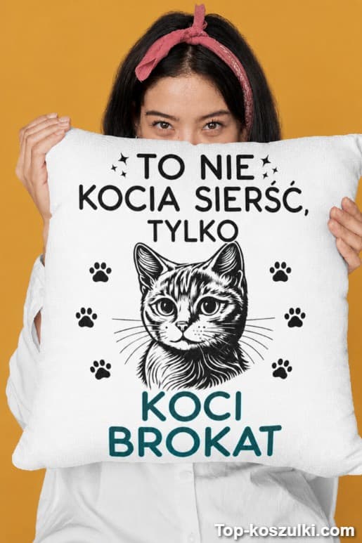 Śmieszna poduszka koci brokat