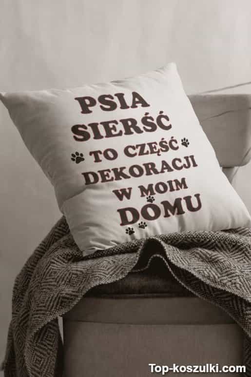 Śmieszna poduszka psia sierść dekoracja