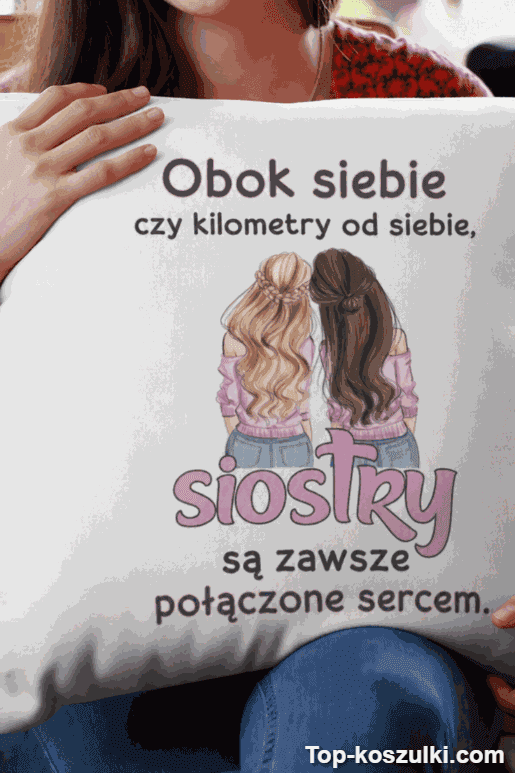 Śmieszna poduszka siostry połączone sercem