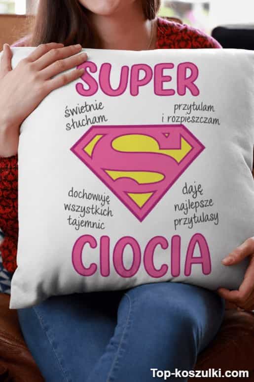 Śmieszna poduszka super ciocia
