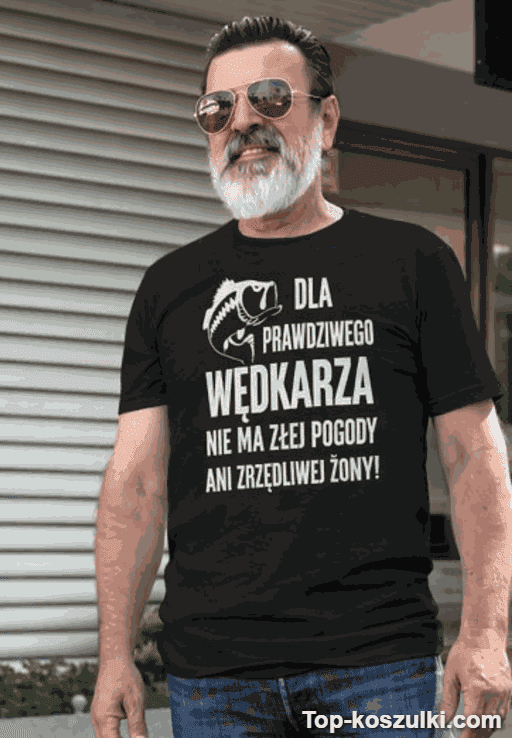 Śmieszna koszulka dla prawdziwego wędkarza