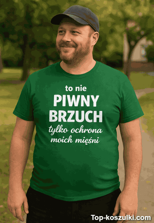 Śmieszna koszulka to nie piwny brzuch z własnym napisem