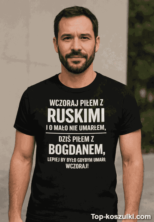 Śmieszna koszulka wczoraj piłem z dowolnym imieniem