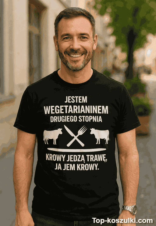 Śmieszna koszulka wegetarianin drugiego stopnia