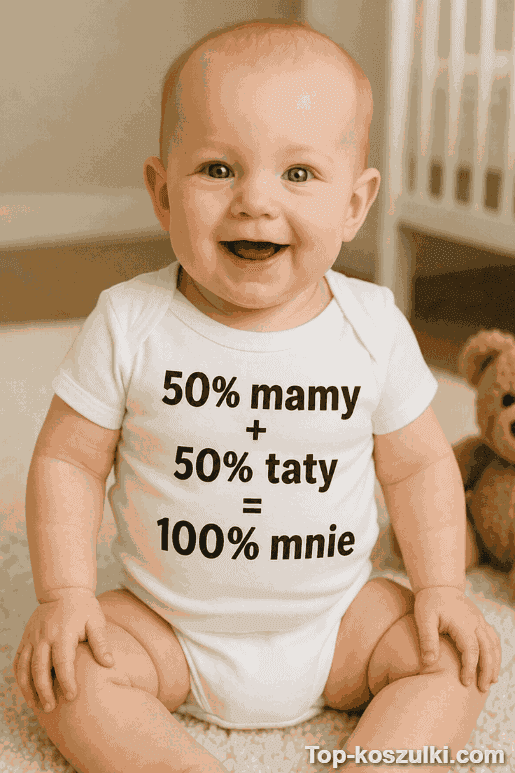 Śmieszne body niemowlęce 50% mamy 50% taty