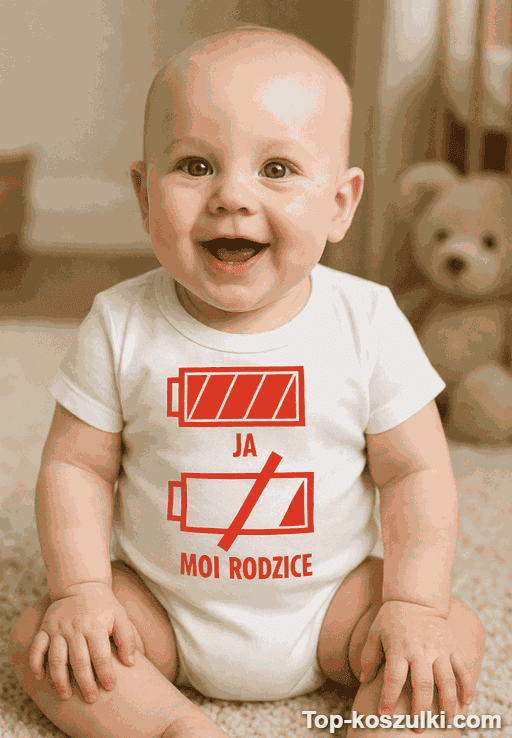 Śmieszne body niemowlęce bateria rodzice